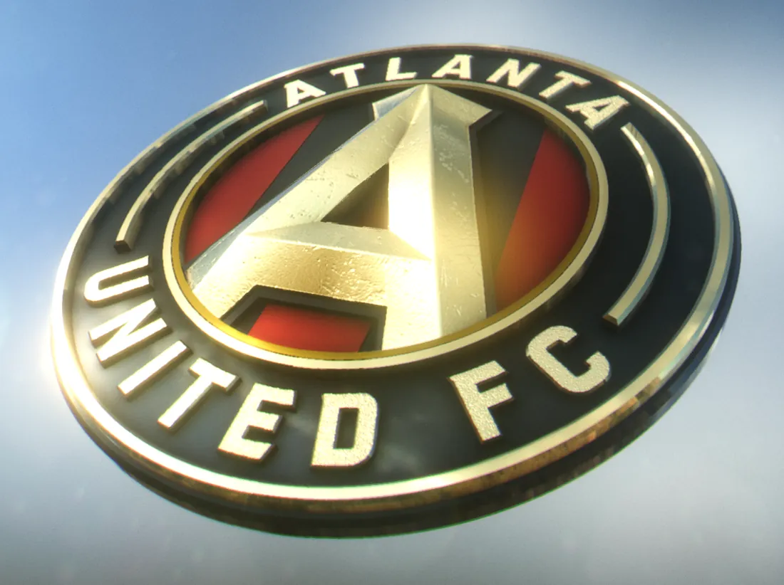 The Atlanta United FC crest as a 3D animation